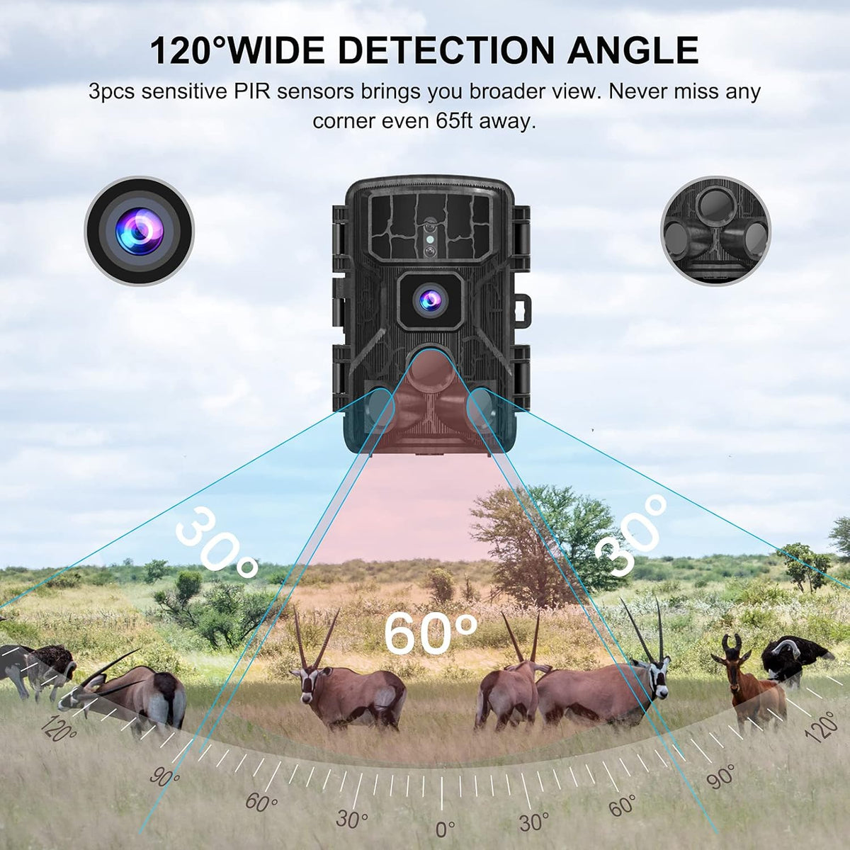 4K 30MP WiFi Bluetooth Trail Camera with Night Vision Motion Activated Waterproof K623