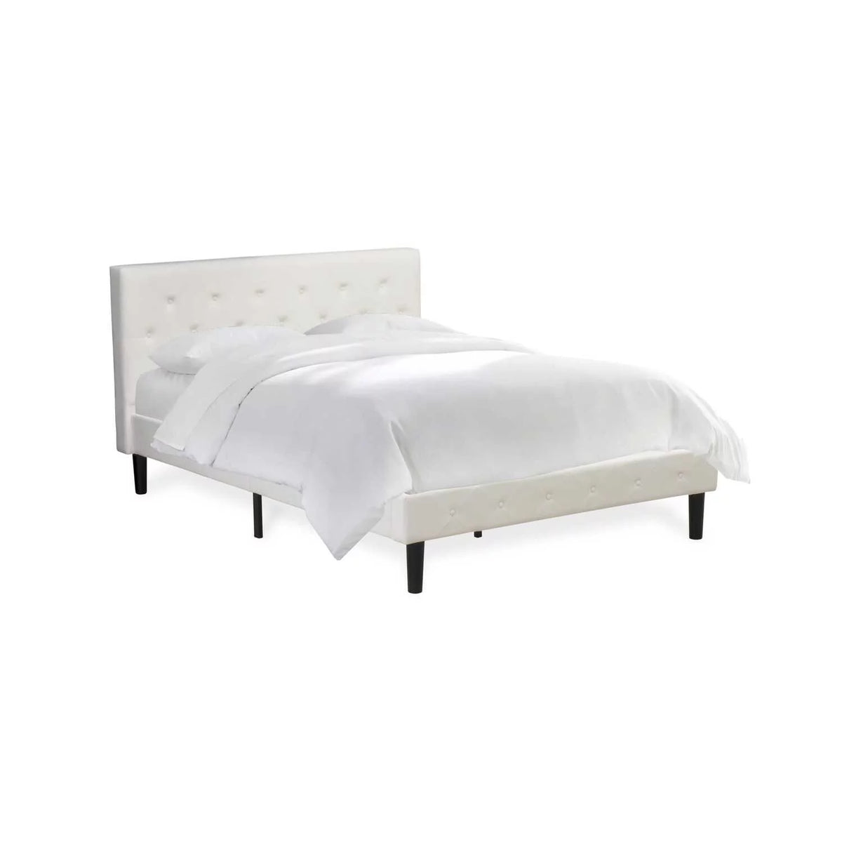 2 Pieces Wooden Full Bedroom Set in White/Butter Cream T537