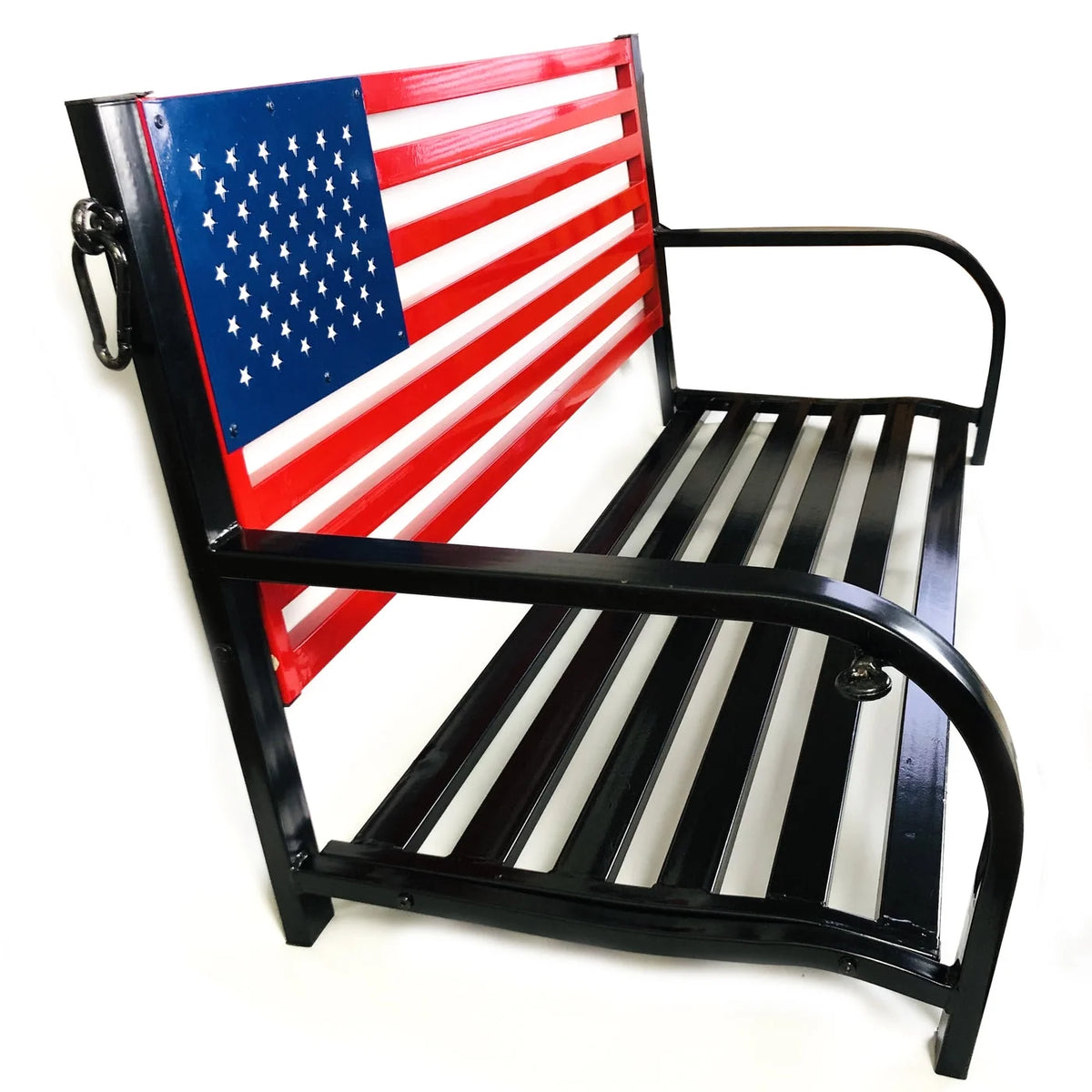 American Flag Outdoor Porch Swing with Hanging Chains L5603