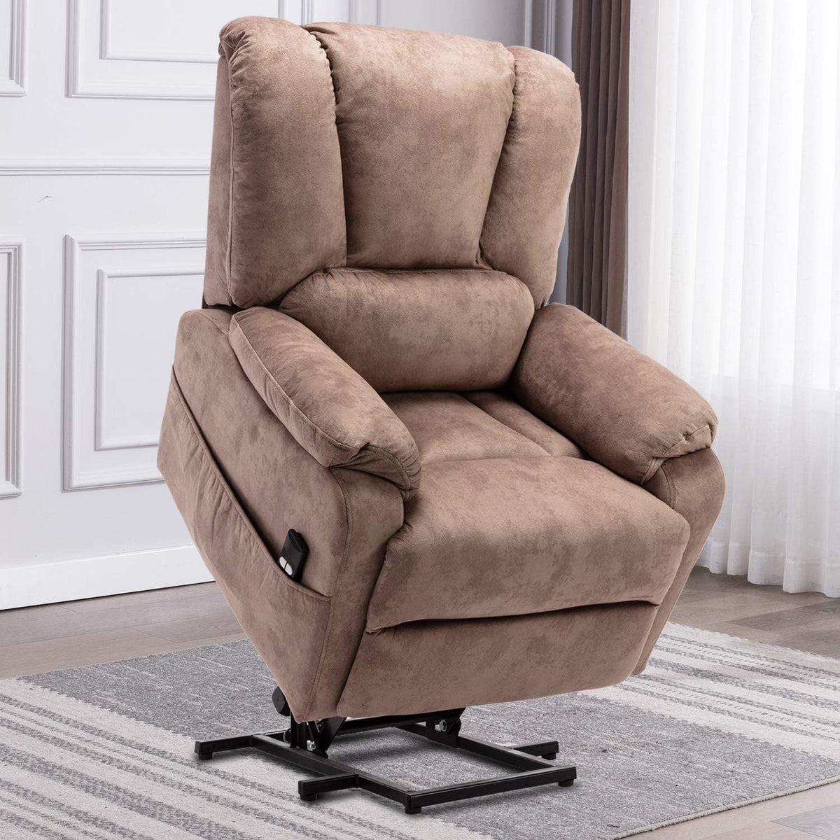 Light Brown Power Lift Recliner with Remote Control P822824
