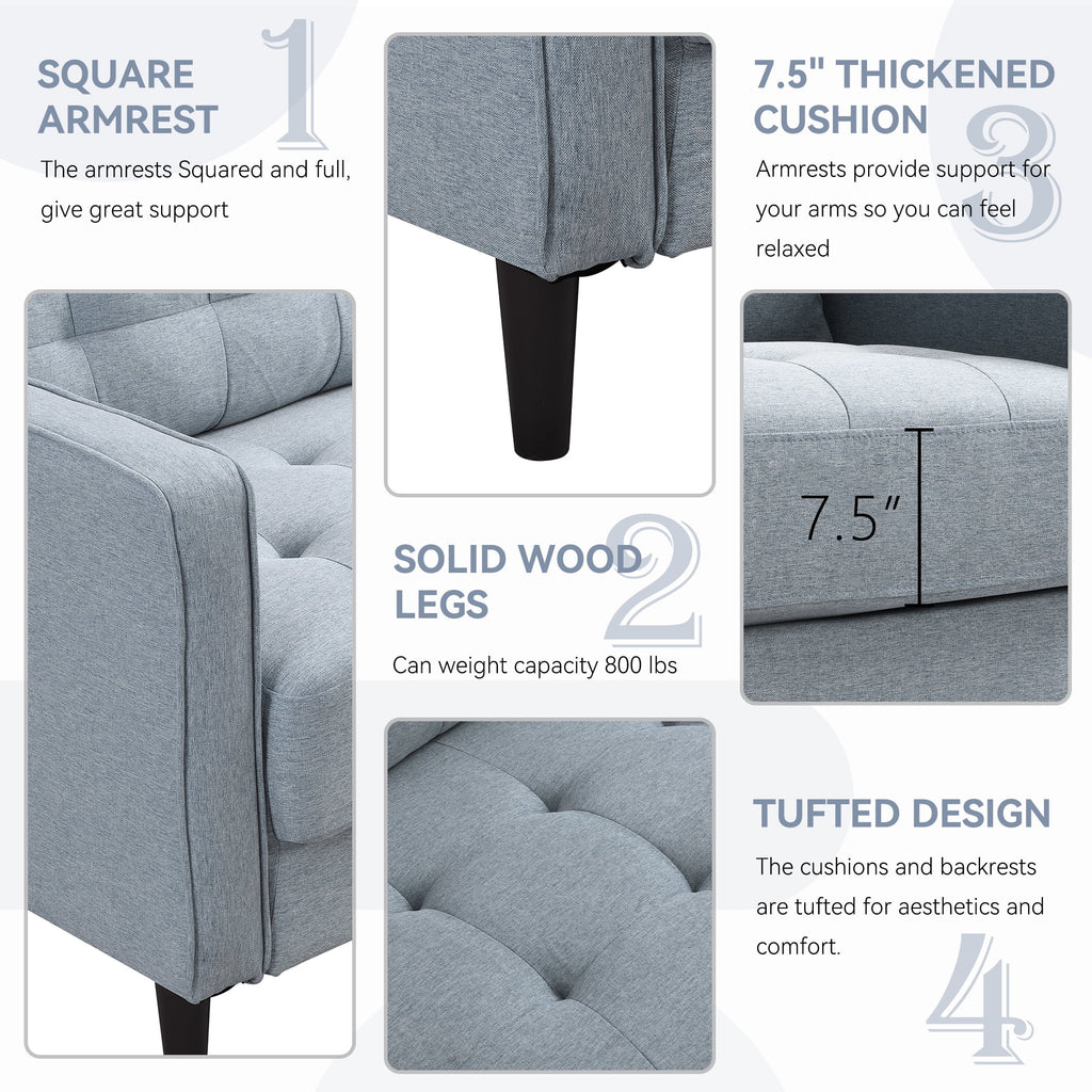 Green Velvet Tufted Upholstered Sofa Y396