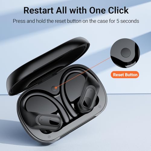 Wireless Earbuds Bluetooth Headphones with Earhooks ENC Mics Black M266