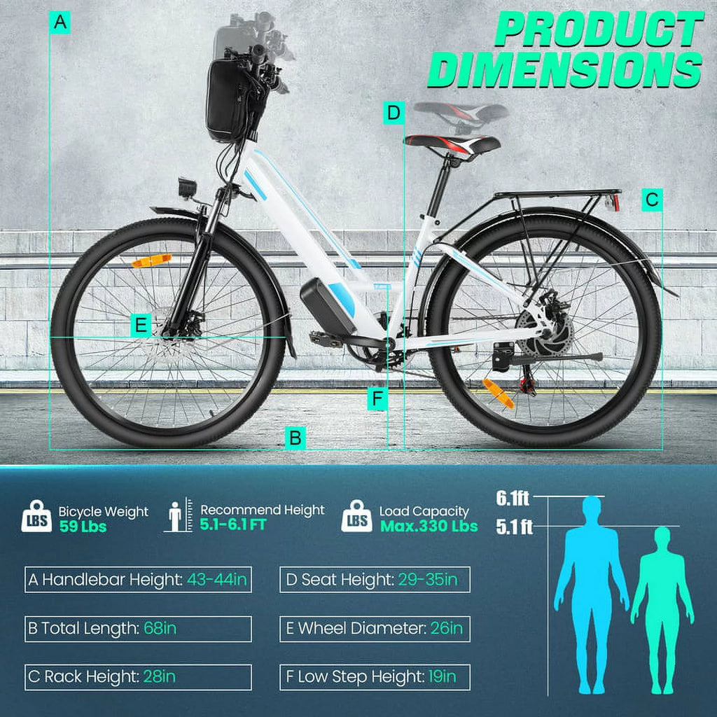 26'' Electric Bike with Carrier Rack I723684