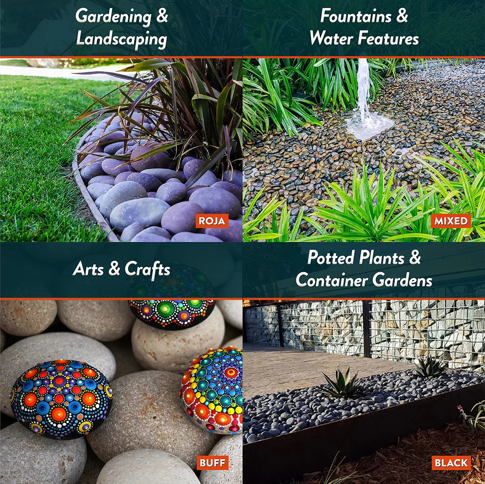 Round River Rock Landscape Stones 40 pounds B7473