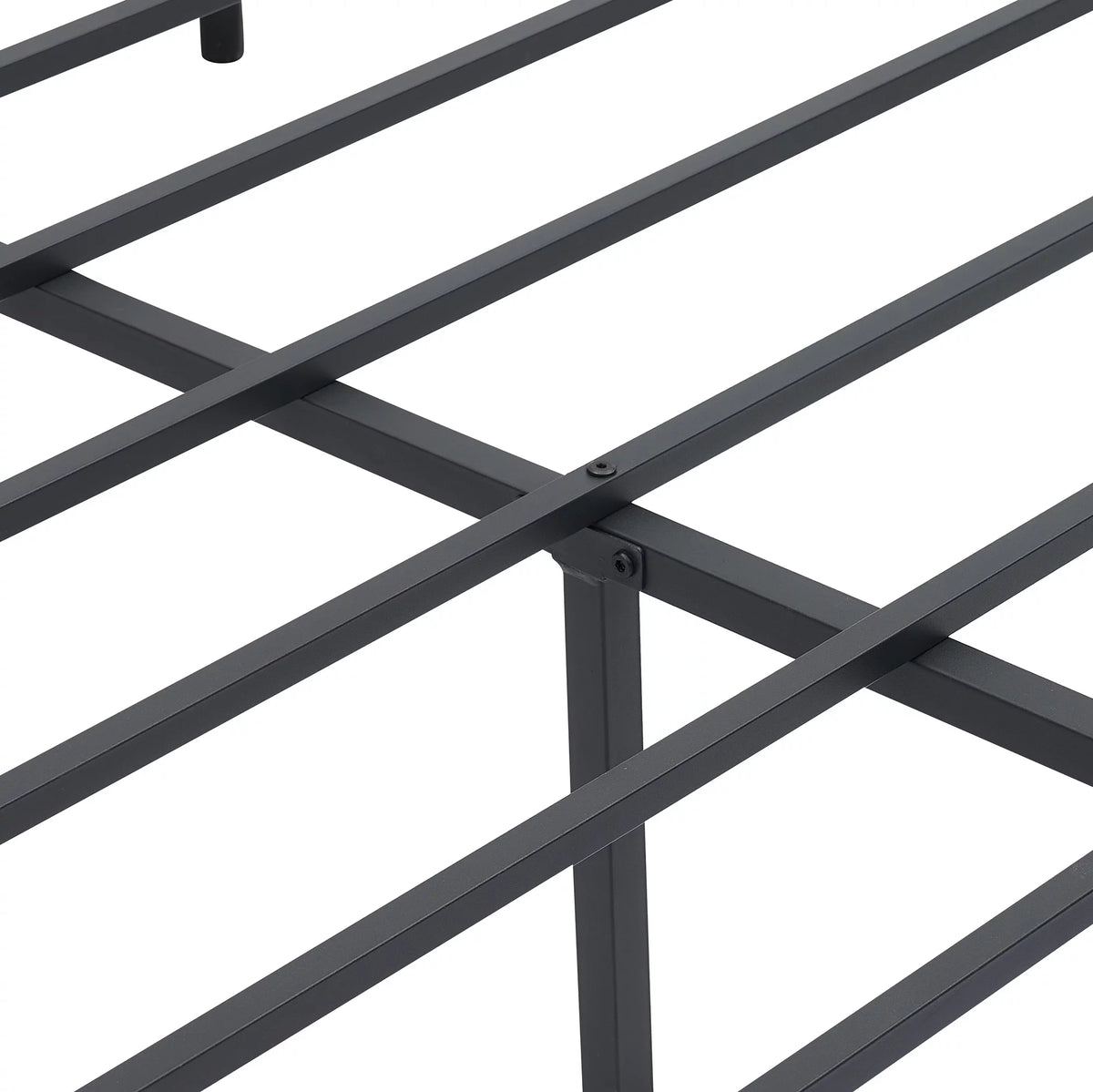 Queen Size Black Metal Platform Bed Frame with Headboard C1084