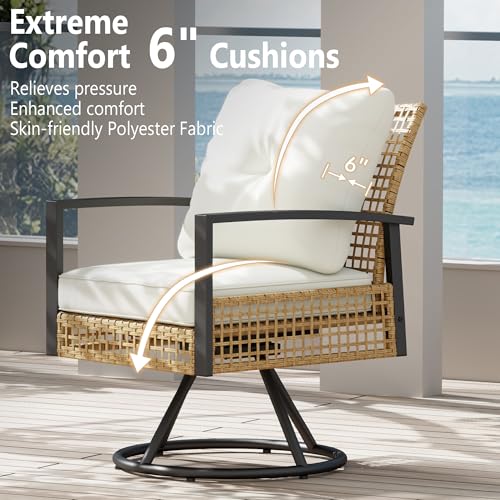 3 Piece Patio Rocking Chairs Set of 2 Beige G8228