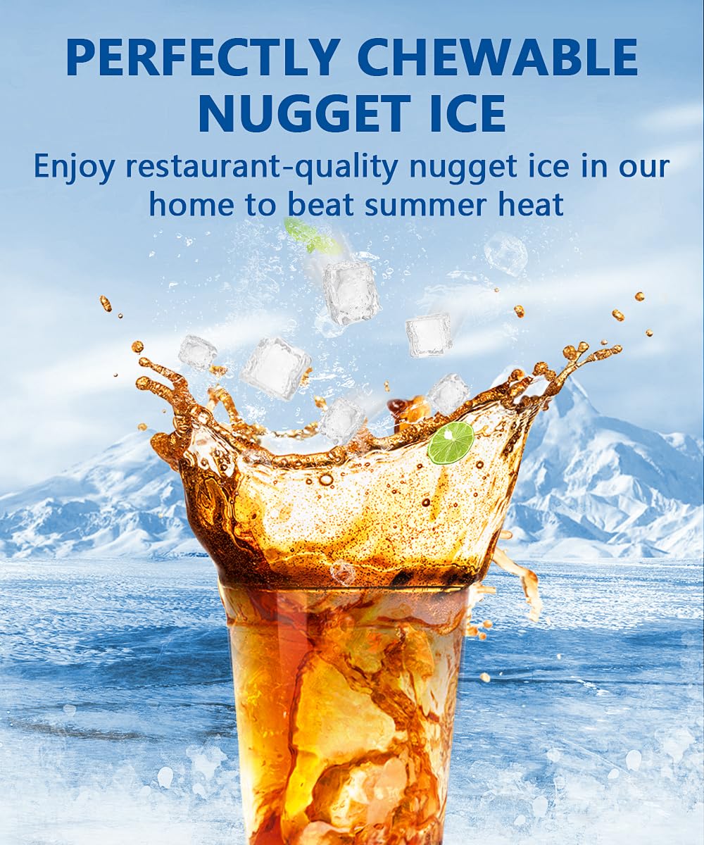 Portable Countertop Nugget Ice Maker with Handle W5806