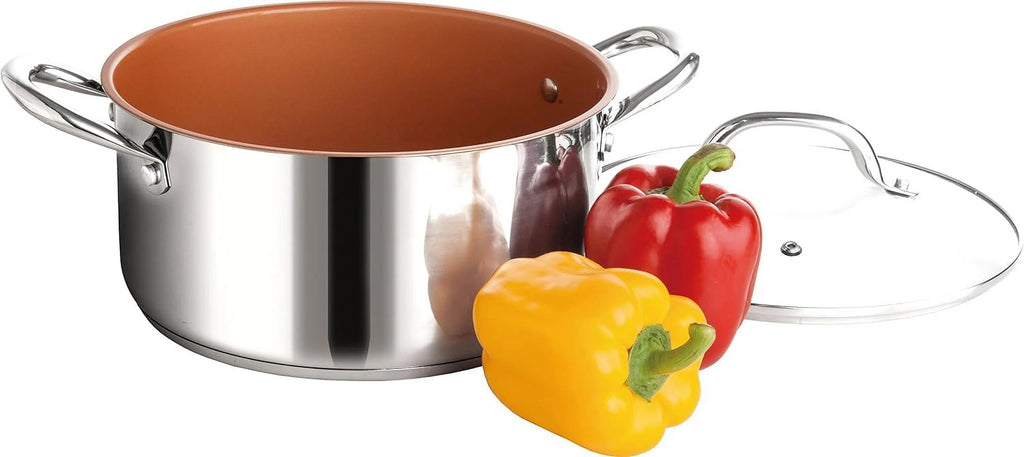 7 Piece Stainless Steel Ceramic Titanium Non Stick Cookware Set B975