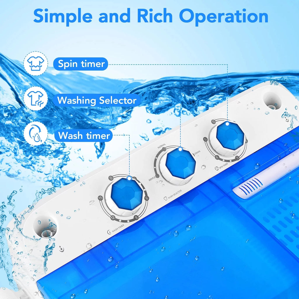 Portable 17.6lbs Twin Tub Washing Machine Y65721