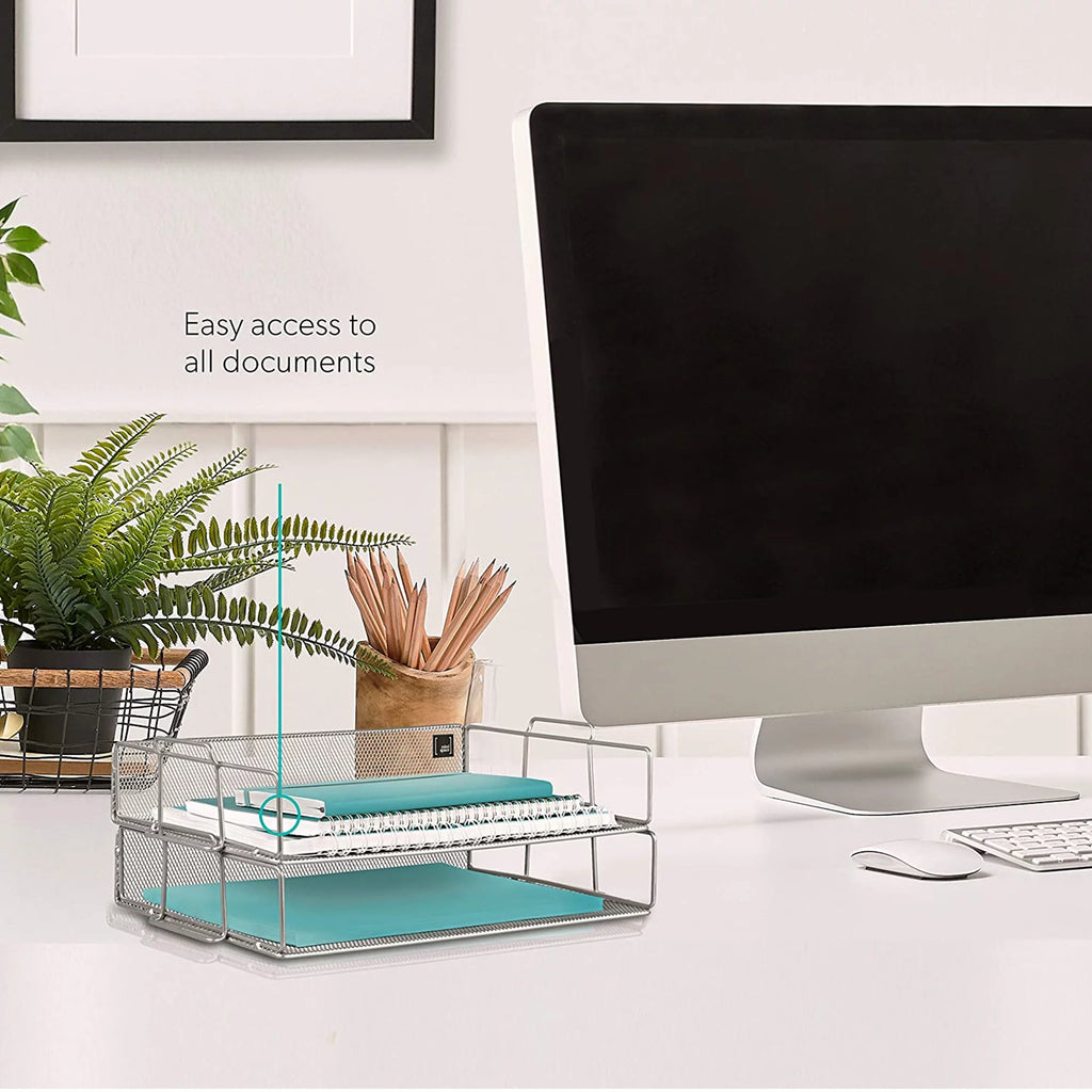 2 Tier Mesh Desk Organizer E4549