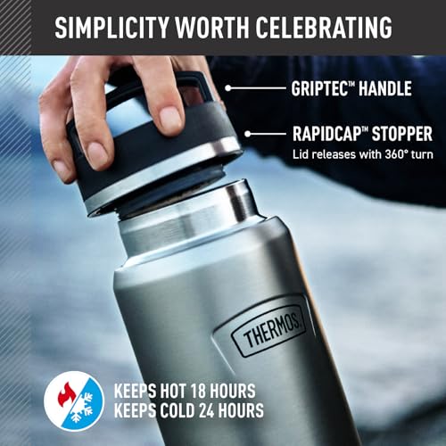 Stainless Steel Vacuum Insulated Water Bottle with Screw Top Lid 32 Ounce I99154