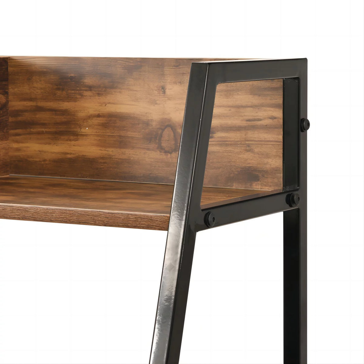 Brown Computer Desk with Hutch and Storage Shelves Q677