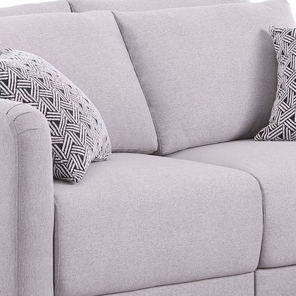 60 Inch Gray Modular Loveseat with Pillows Y1508