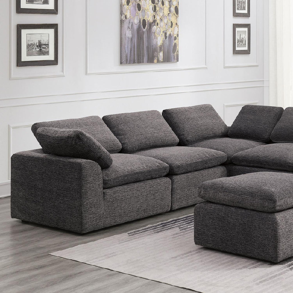 Gray Chenille 6 Pc Sectional Sofa Q426
