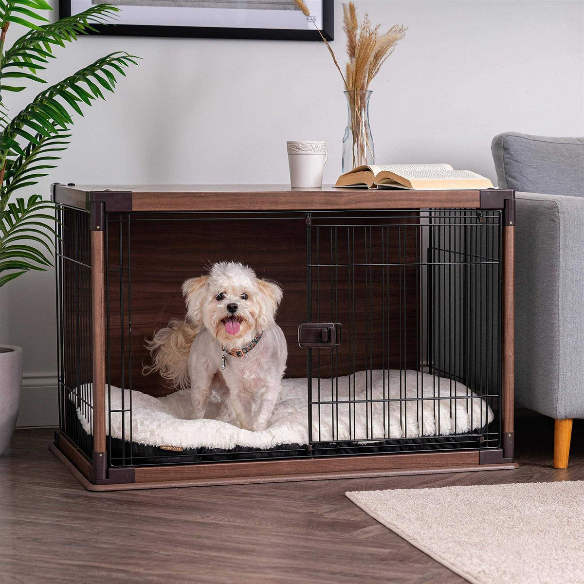 Wooden Enclosed Pet Crate S593