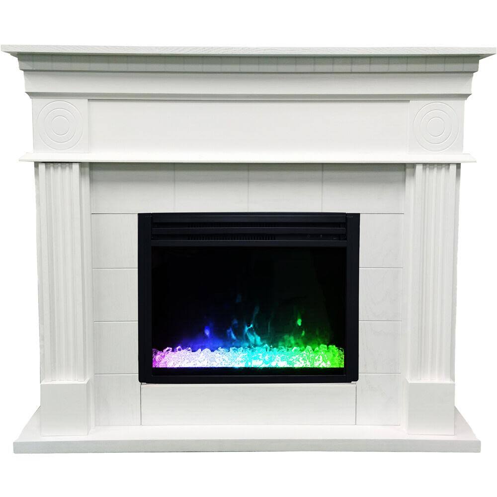 47.8-in. Electric Fireplace Mantel with Crystal Insert Q449870