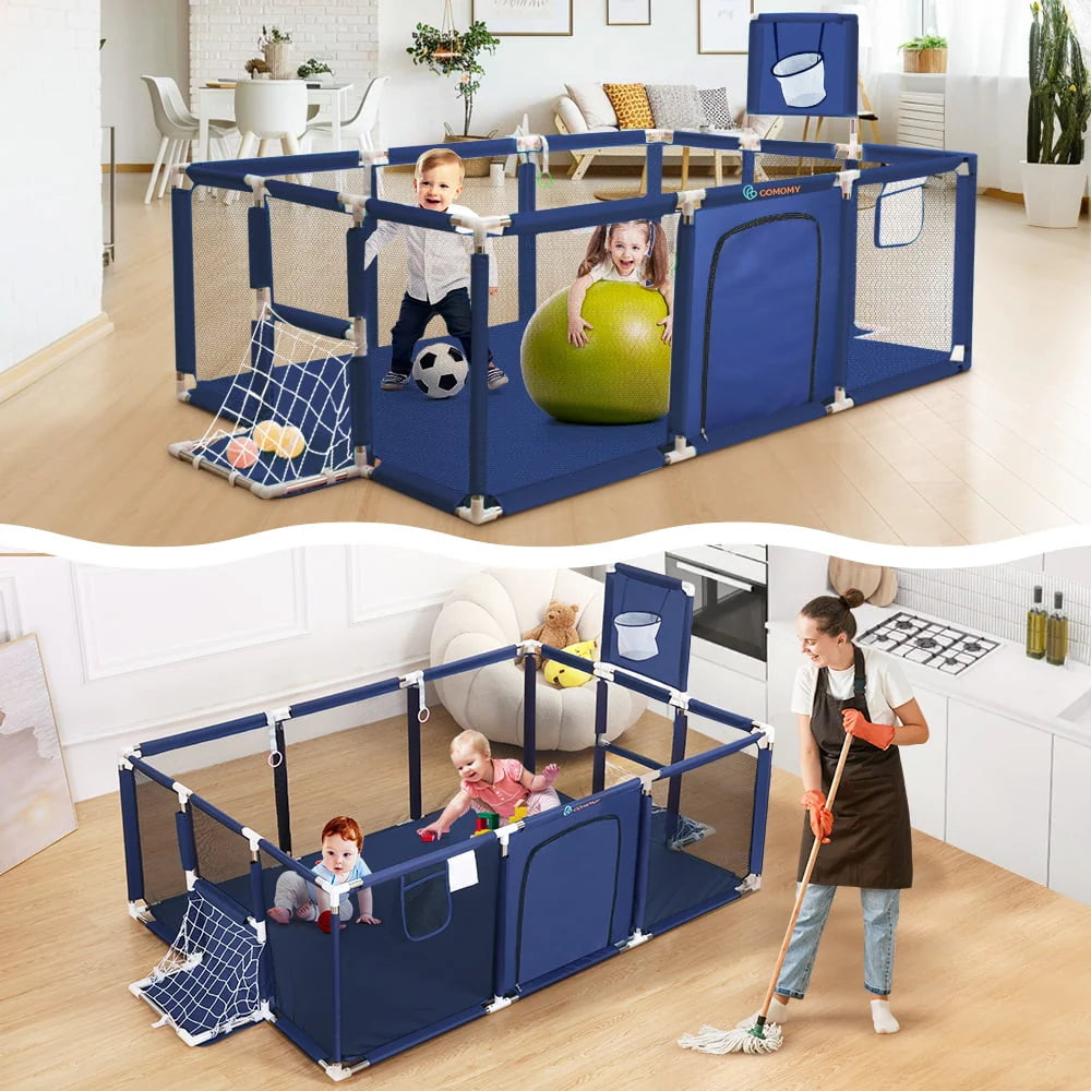 71x48inch Large Gray Baby Playpen F320170