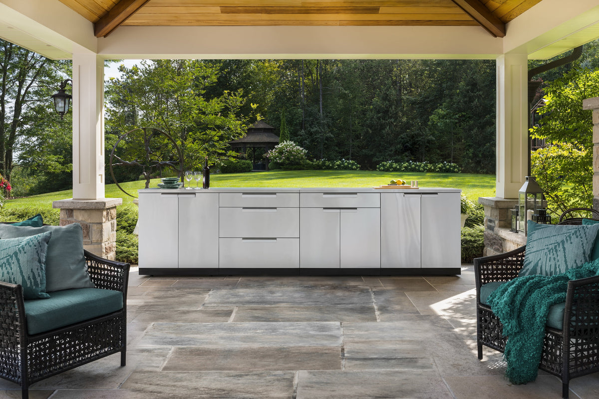 3 Piece Stainless Steel Outdoor Kitchen Cabinet Set Q169