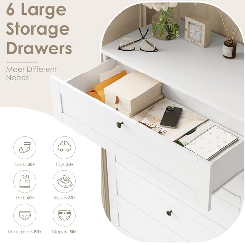 6 Drawer Wood Dresser M689