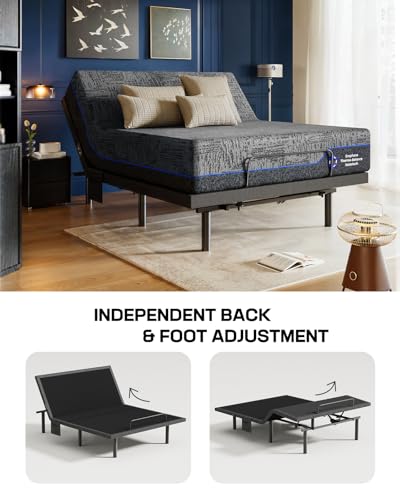 Queen Adjustable Bed Frame with 10-inch Cooling Gel Memory Foam Mattress A9503