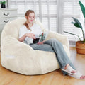 Oversized Beige Memory Foam Bean Bag Chair K477