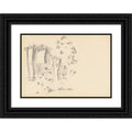 Black Ornate Wood Framed Double Matted Museum Art Print H9254