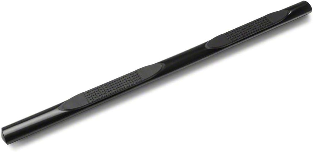 Black 4-Inch Oval Straight End Side Step Bars F405