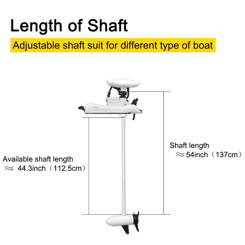 White 12V 55LBS 54inch Electric Bow Mount Trolling Motor with 2.4G Remote Control H9647
