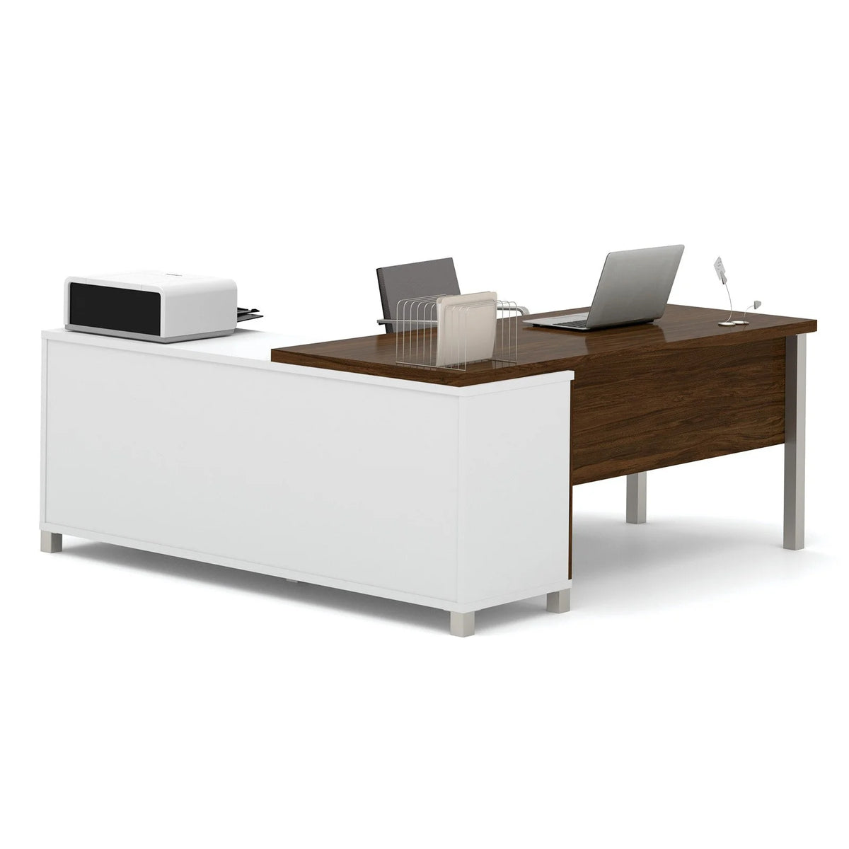 White Bark Grey L-Desk D69814