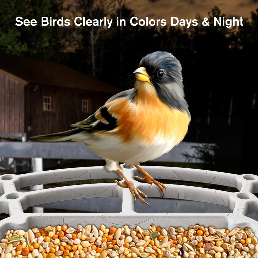 Smart Bird Feeder with Camera, Solar Panel, White U601