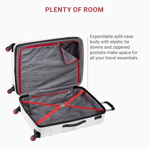 Hardside Expandable Luggage with Spinner Wheels, White, Carry-On 19-Inch N105