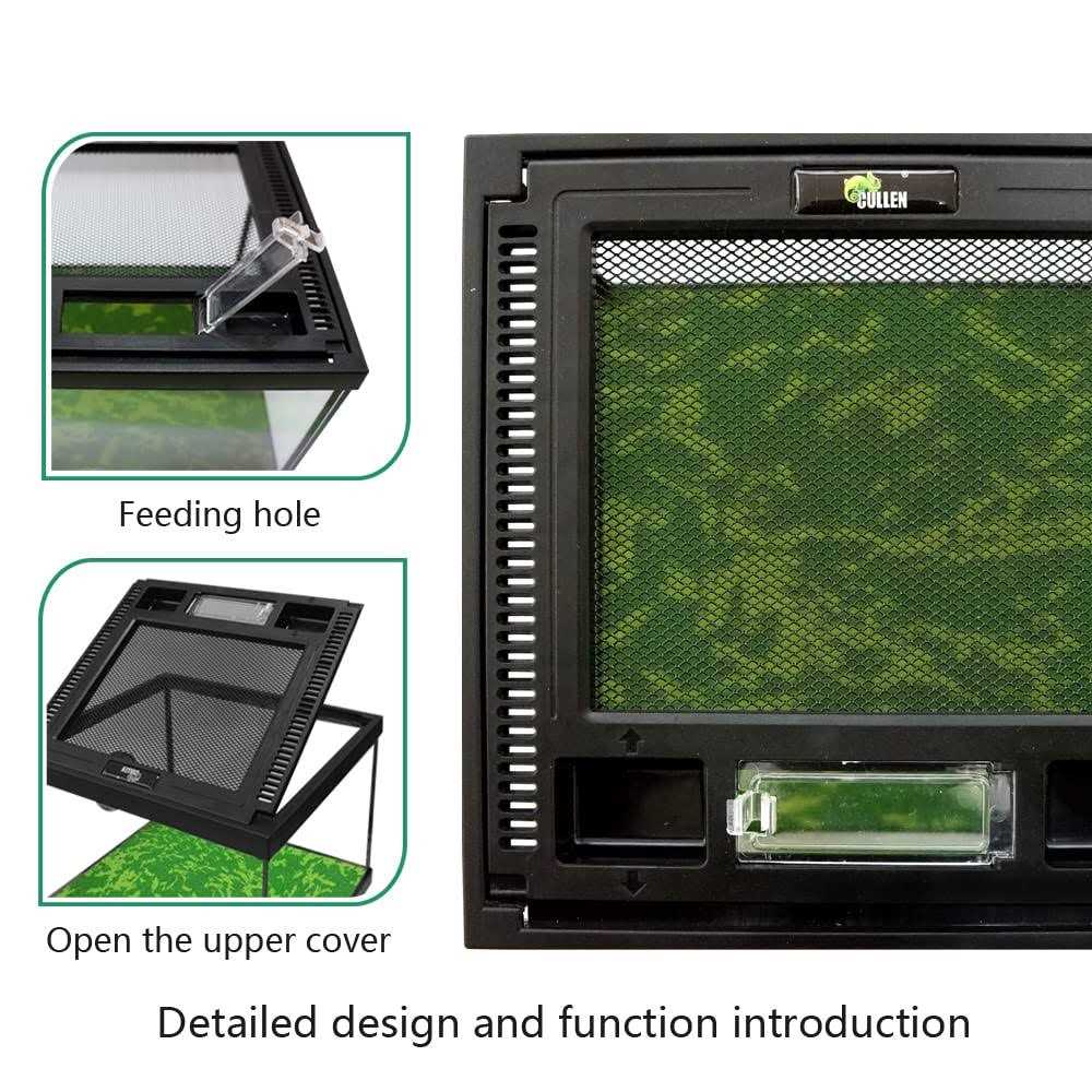 Glass Terrarium with Ventilation Opening and Feeding Hole J487073