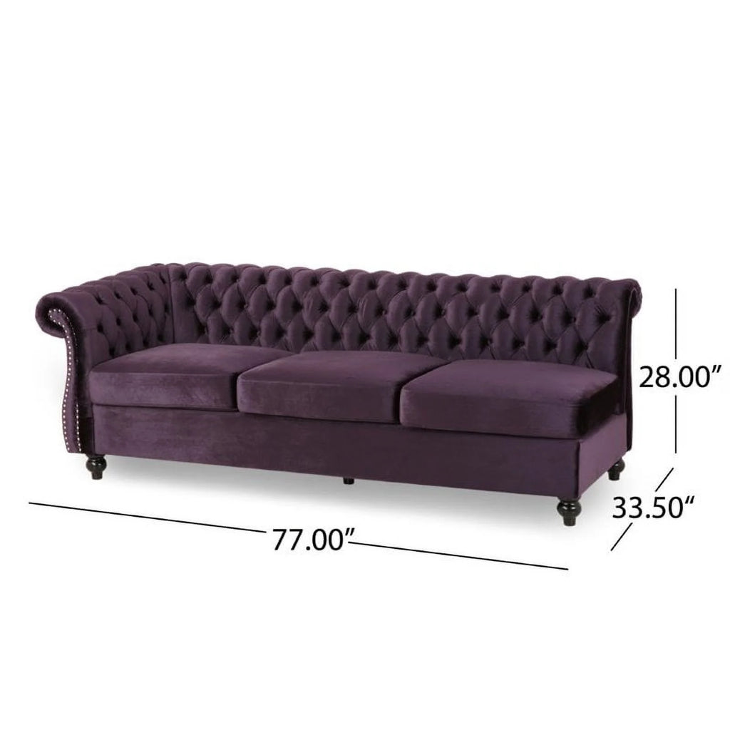 7 Seat Velvet Tufted Chesterfield Sectional X4377