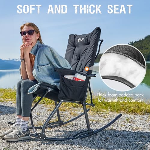 Oversized Folding Rocking Camping Chair with Carry Bag, Blue F723793