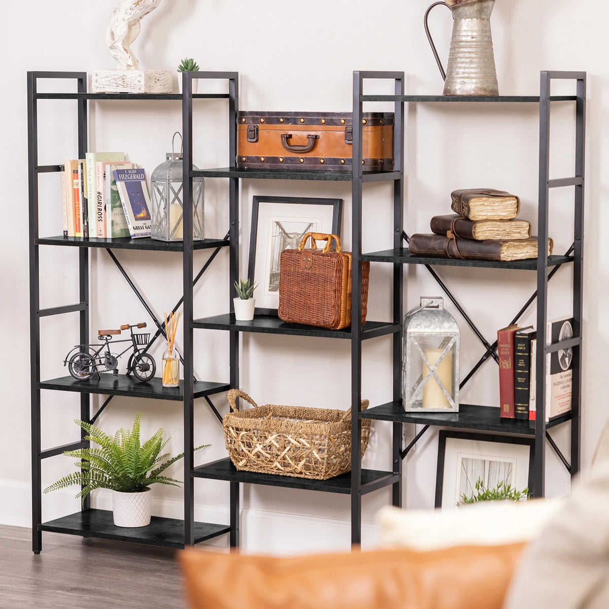 4 Tier Bookshelf with 11 Open Display Shelves I682819