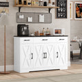 Black & White 4-Door 3-Drawer Wood Sideboard E1489