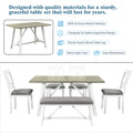6 Piece Wood Dining Table Set with Bench and 4 Chairs Q623