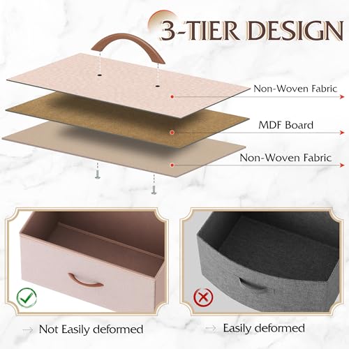 Rustic Brown 4 Drawer Fabric Storage Dresser P134