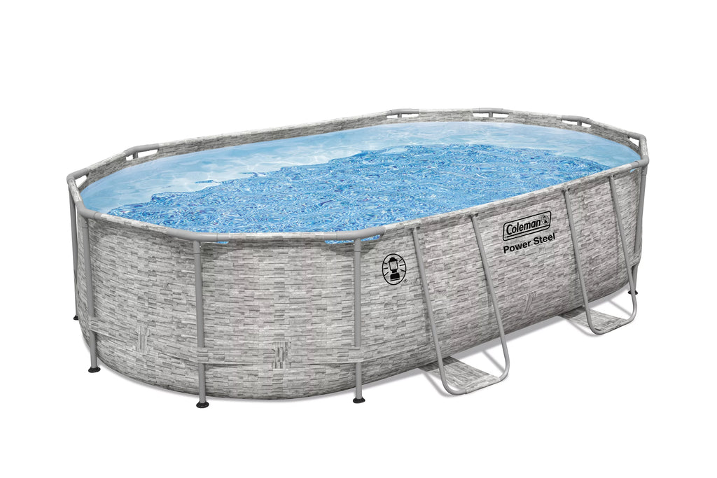 16 ft. x 10 ft. x 42 in. Oval Metal Frame Above Ground Pool Set V6533