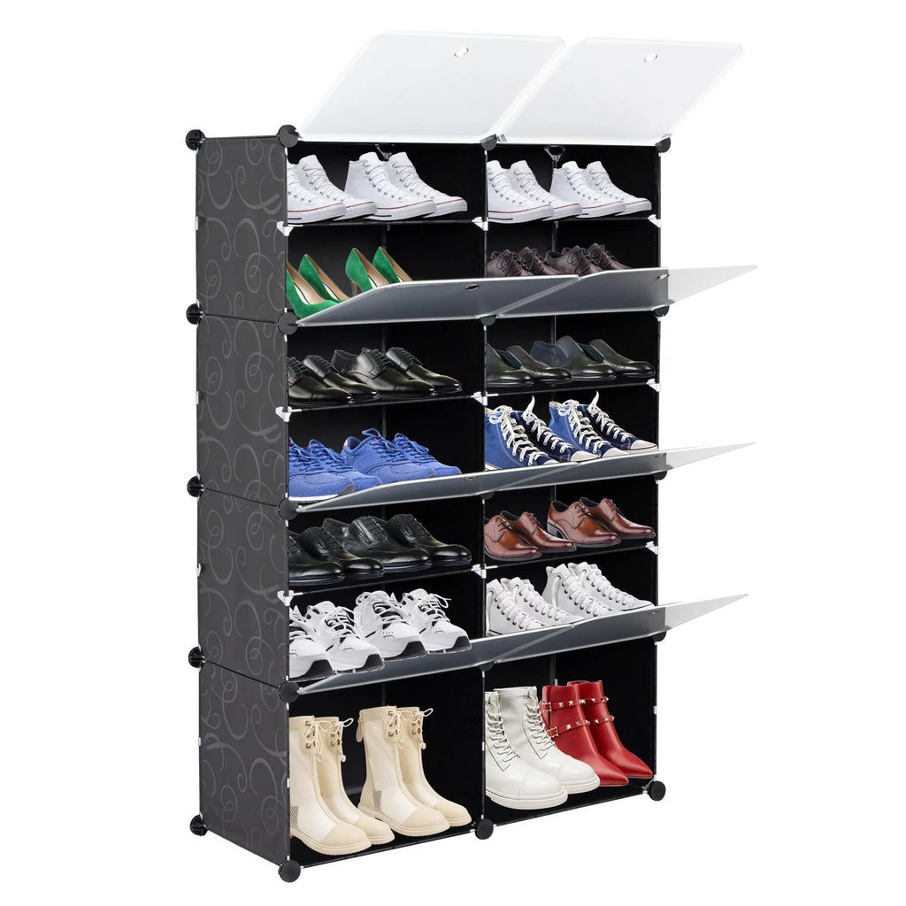 Portable Modular Shoe Storage Cabinet Black V39349