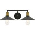 2 Light Brass and Black Wall Sconce V80647