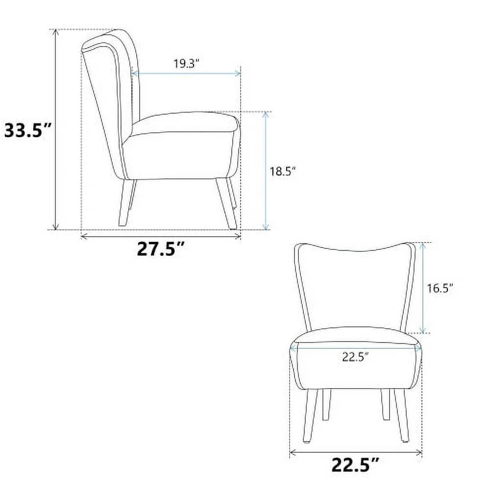 Burnt Orange Boucle Upholstered Armless Accent Chair T9053