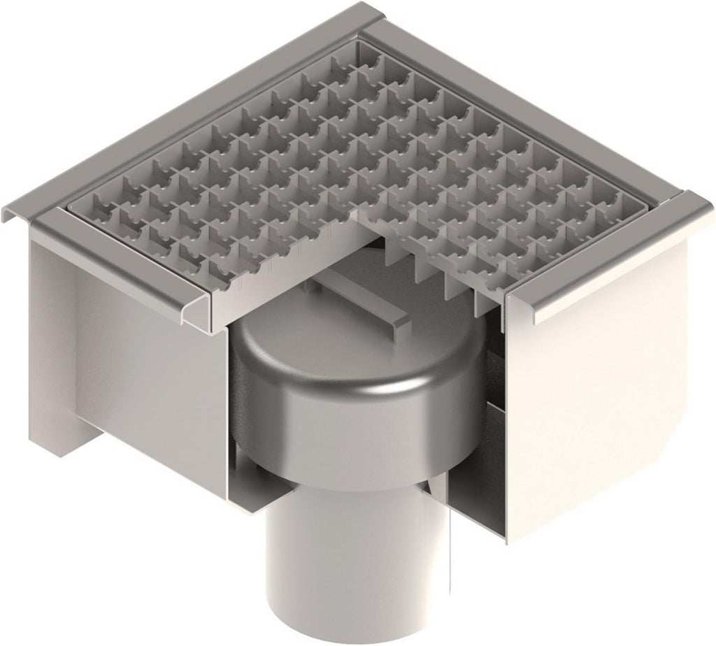 12x12 Stainless Steel Floor Drain with Anti Slip Grate Y648252