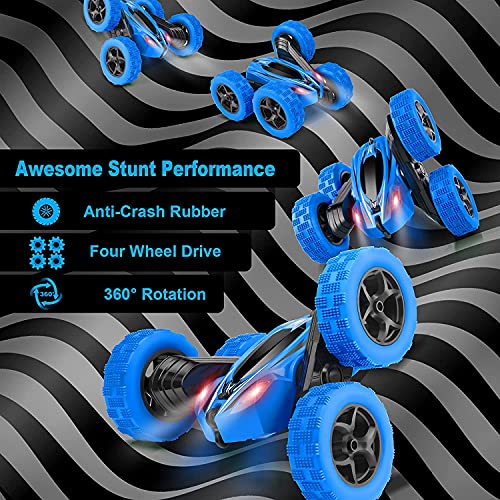 Remote Control Car 2.4GHz Stunt 4WD 360° Rotating Off Road Crawler Toy Car Blue R675101