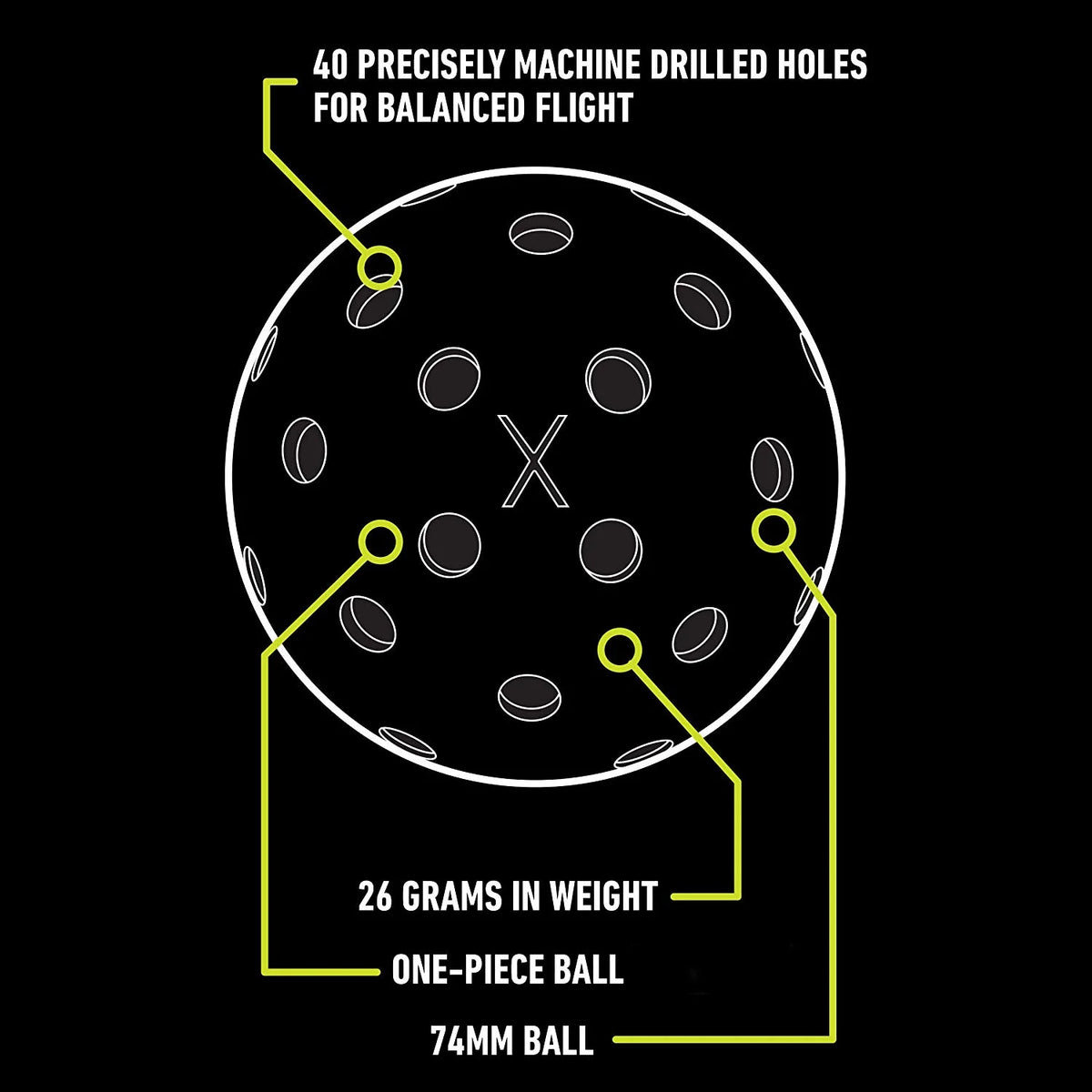 Yellow 12 Piece Pickleballs H57734