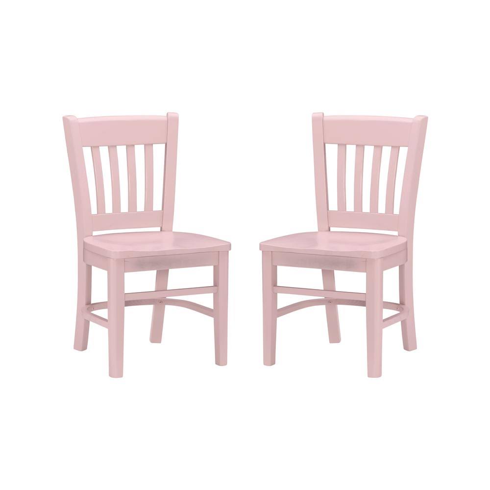 Pink Wood Kids Chair Set of 2 S9175