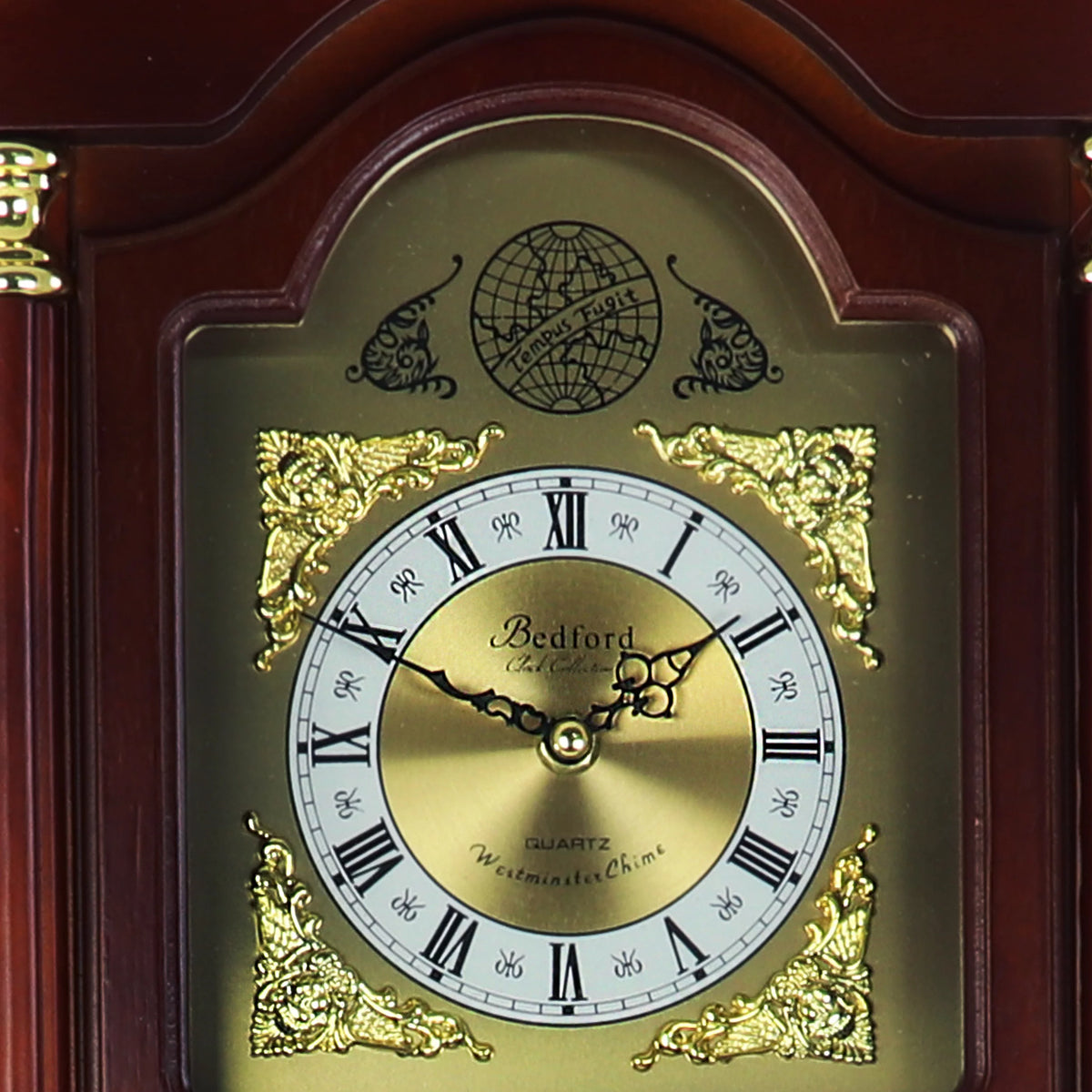33" Antique Cherry Oak Finish Chiming Wall Clock with Roman Numerals L910973