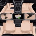Car Floor Mats Luxury Leather Non-Slip Front & Rear All Weather Red Z11233