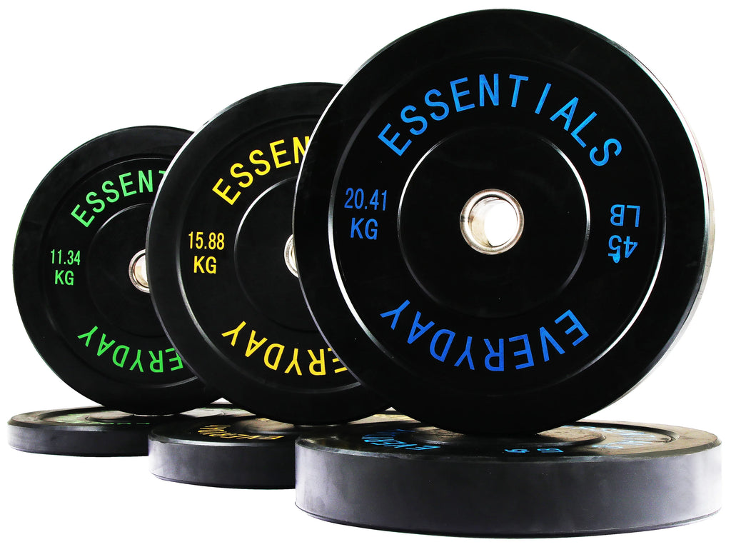 210 lbs Black Bumper Plate Set with Steel Hub W20691