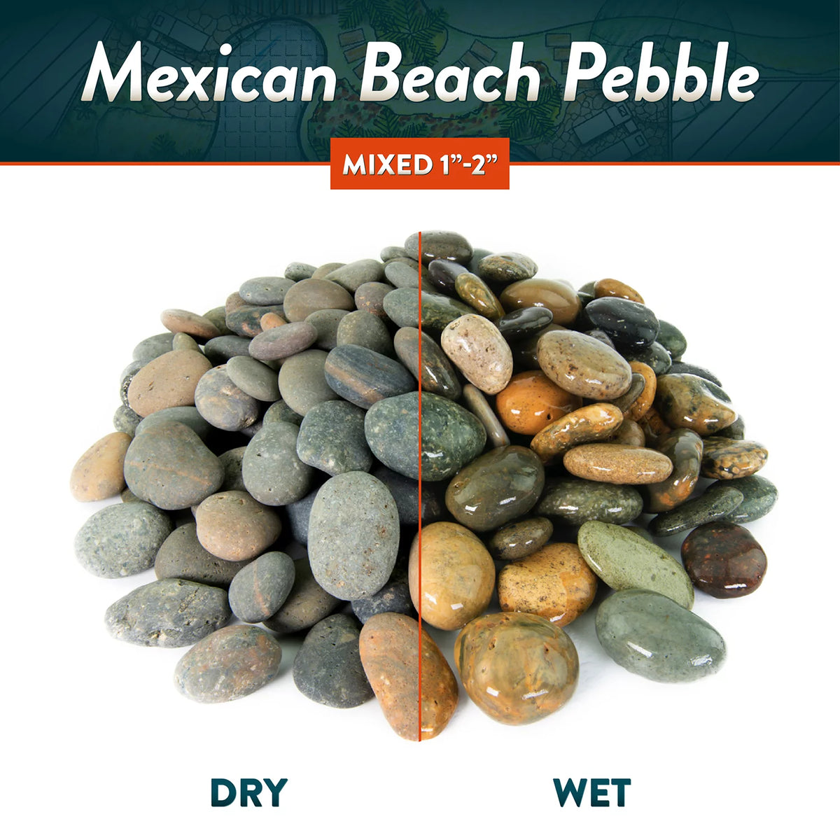 Round River Rock Landscape Stones 40 pounds B7473